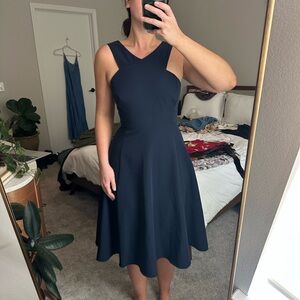 Eliza J Navy Midi Dress